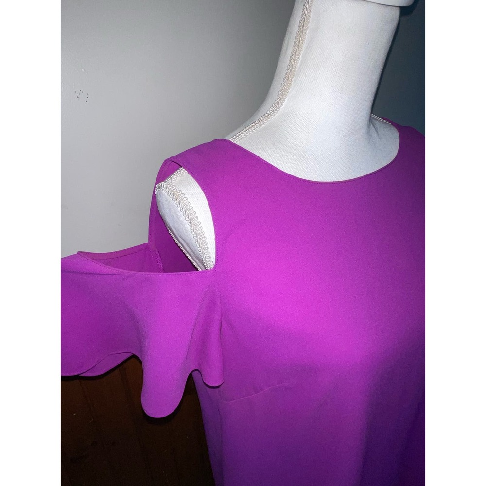 Womens Gianni Bini Purple Cold Shoulder Flutter Sleeve‎ Spring Summer Dress S - Picture 3 of 8